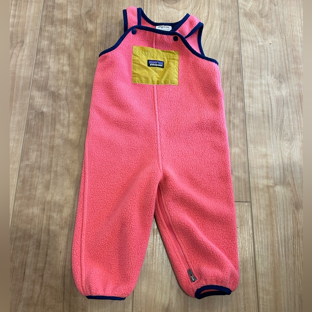 Patagonia snow fleece overalls 12-18 month